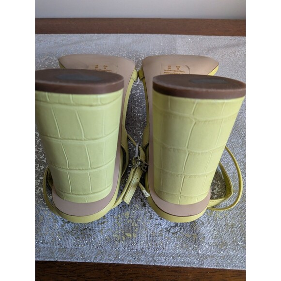 Sam Edelman LIME GREEN Women's US 8M/ EU38 Kia Kiwi Leather Block Heel Sandals - Picture 9 of 11